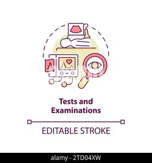 Thin line colorful tests and examinations icon concept Stock Vector