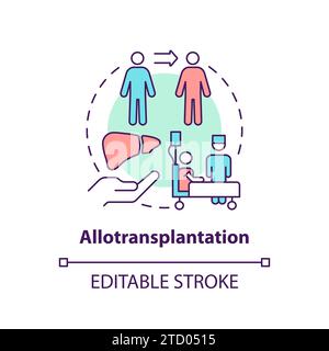 Thin line simple colorful allotransplantation icon concept Stock Vector