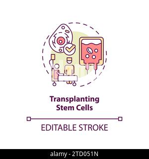 Thin line simple colorful transplanting stem cells icon concept Stock Vector