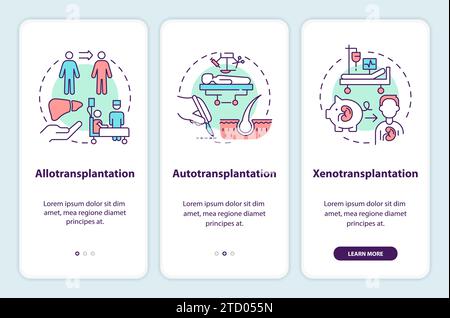 Walkthrough cell therapy strategies with colorful icons Stock Vector