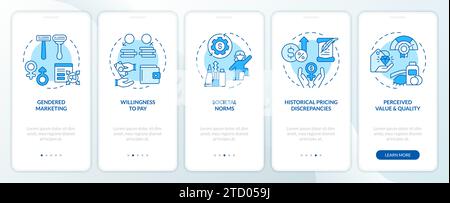 Walkthrough pink tax existence with blue thin line icons Stock Vector