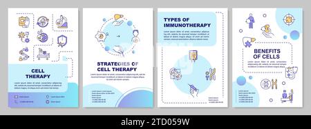 2D brochure with cell therapy gradient icons Stock Vector