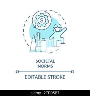 Thin line simple blue societal norms icon concept Stock Vector