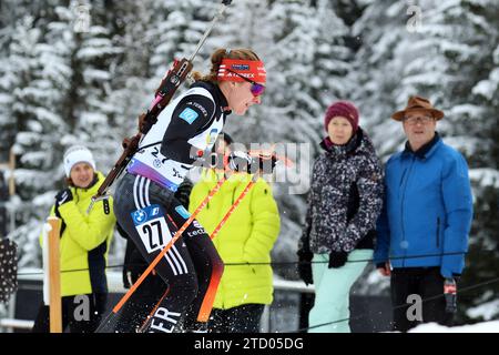 Lenzerheide, Schweiz 14. Dezember 2023: IBU Biathlon Weltcup Lenzerheide - Sprint Frauen - 2023 Im Bild: Janina Hettich (SC Schönwald) Credit: dpa picture alliance/Alamy Live News Stock Photo