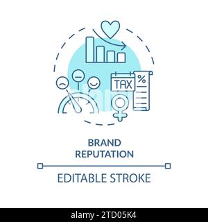 Thin line simple blue brand reputation icon concept Stock Vector