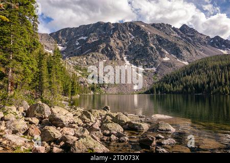 Upper Cataract lake in the Eagles Nest Wilderness, Colorado Stock Photo