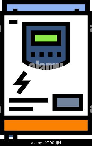 inverter solar panel line icon vector illustration Stock Vector Image ...