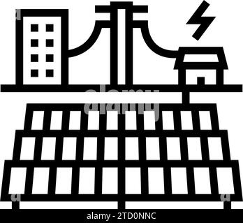 grid integration solar panel line icon vector illustration Stock Vector ...