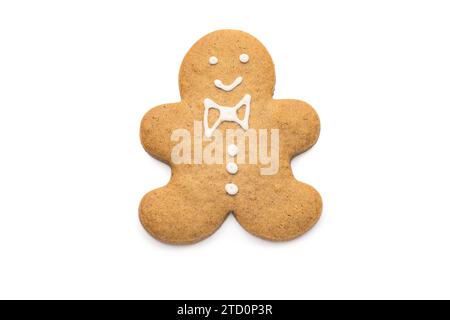 Christmas Gingerbread man cookie isolated on white background Stock Photo