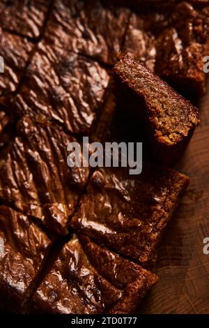 Miso blondies. Blodnies made from white chocolate, brown sugar with Japan miso paste or soy bean paste. Also included butter and eggs. Stock Photo