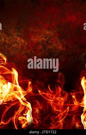 red hot fire background Stock Photo