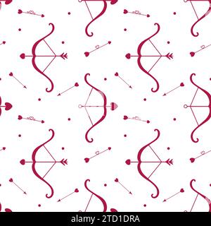 Seamless pattern with cupid's arrows and bow Stock Vector