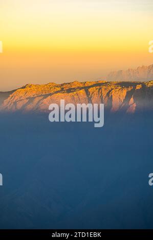 Discover the beauty of Saudi Arabia. Extraordinary landscape of the Asir Mountains, Sarawat mountain range in Billasmar area. Stock Photo