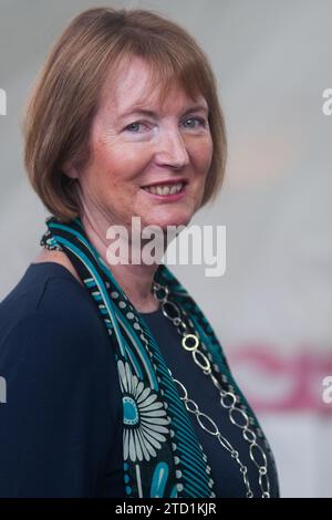 British solicitor and Labour Party politician Harriett Harman attends a photocall during the Edinburgh International Book Festival on August, 2017 in Stock Photo