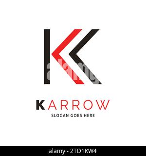 Initial Letter K Arrow Icon Vector Logo Template Illustration Design Stock Vector
