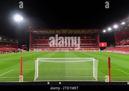 Nottingham, UK. 15th Dec 2023. General view inside the City Ground ahead of the Premier League match between Nottingham Forest and Tottenham Hotspur at the City Ground, Nottingham on Friday 15th December 2023. (Photo: Jon Hobley | MI News) Credit: MI News & Sport /Alamy Live News Stock Photo