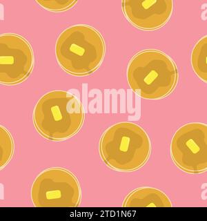 Pancakes Seamless Pattern Background or Wallapaper Stock Vector