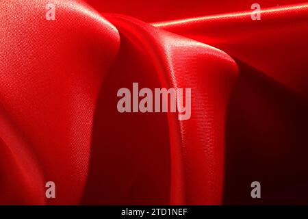 Background with red silk fabric Stock Photo
