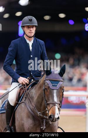 London, UK. 15th Dec 2023. Gregory Wathelet of Belgium with Quaker competes during the Champagne Taittinger Ivy Stakes at the London International Horse Show on December 15, 2023, London Excel Centre, United Kingdom (Photo by Maxime David - MXIMD Pictures) Stock Photo
