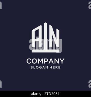AN initial monogram logo design with pentagon shape style design ideas Stock Vector