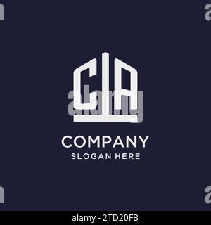 CA initial monogram logo design with pentagon shape style design ideas Stock Vector