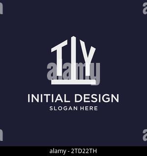 TY initial monogram logo design with pentagon shape style design ideas Stock Vector