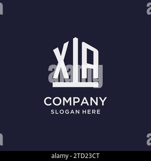 XA initial monogram logo design with pentagon shape style design ideas Stock Vector