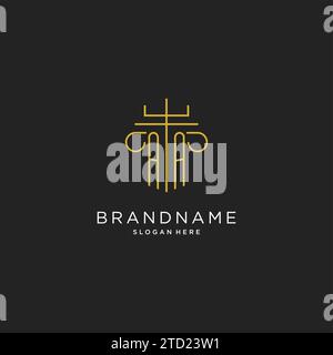 AA initial with monoline pillar logo style, luxury monogram logo design for legal firm vector graphic Stock Vector