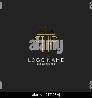 IX initial with monoline pillar logo style, luxury monogram logo design for legal firm vector graphic Stock Vector