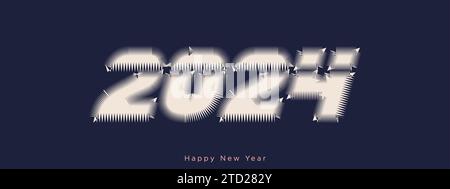 Happy new year 2024, Number design template, illustration vector Stock Vector
