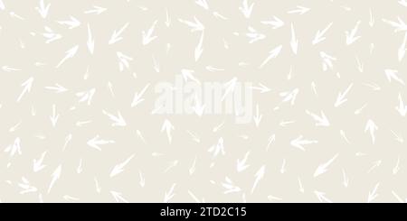 Seamless ARROWS abstract pattern hand painted with ink brush. Tileable grungy texture for endless wallpapers. Vector illustration Stock Vector
