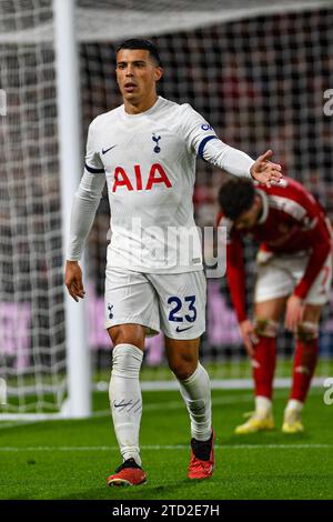 15th December 2023; The City Ground, Nottingham, England; Premier League Football, Nottingham Forest versus Tottenham Hotspur; Pedro Porro of Spurs Stock Photo