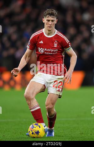 Nottingham, UK. 15th Dec 2023. Ryan Yates of Nottingham Forest in action during the Premier League match between Nottingham Forest and Tottenham Hotspur at the City Ground, Nottingham on Friday 15th December 2023. (Photo: Jon Hobley | MI News) Credit: MI News & Sport /Alamy Live News Stock Photo