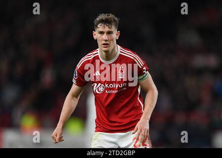 Nottingham, UK. 15th Dec 2023. Ryan Yates of Nottingham Forest during the Premier League match between Nottingham Forest and Tottenham Hotspur at the City Ground, Nottingham on Friday 15th December 2023. (Photo: Jon Hobley | MI News) Credit: MI News & Sport /Alamy Live News Stock Photo