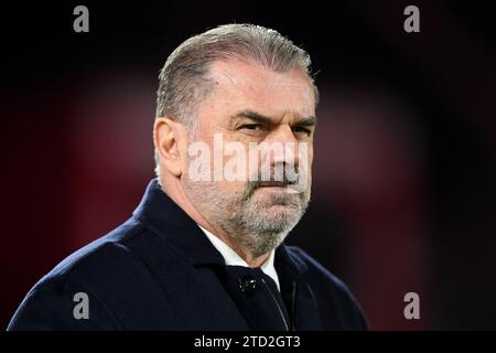 Nottingham, UK. 15th Dec 2023. Ange Postecoglou, manager of Tottenham Hotspur during the Premier League match between Nottingham Forest and Tottenham Hotspur at the City Ground, Nottingham on Friday 15th December 2023. (Photo: Jon Hobley | MI News) Credit: MI News & Sport /Alamy Live News Stock Photo