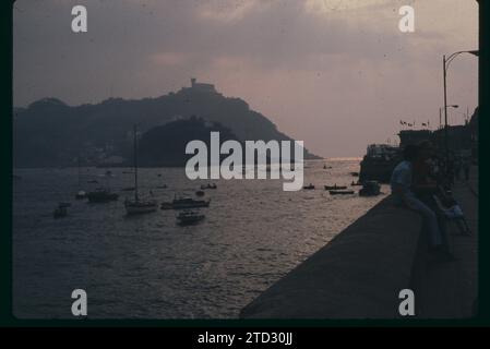 San Sebastián, 1968 (CA.). Mount Igueldo in a photo taken from the port of San Sebastián. Credit: Album / Archivo ABC Stock Photo