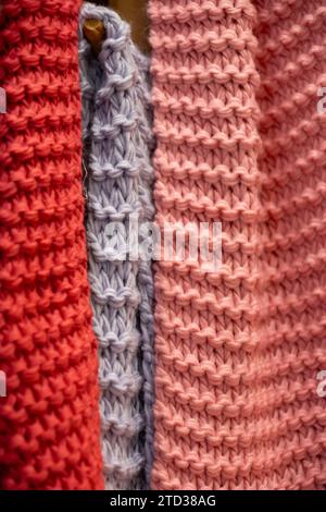 Macro Photo of Wool Scarves Stock Photo