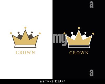 Crown logo vector illustration royal look logo. Stock Vector