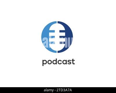 Podcast logo design. podcast icon, logo design template Stock Vector