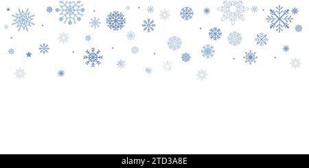 blue banner Christmas snowflake border isolated vector illustration Stock Vector