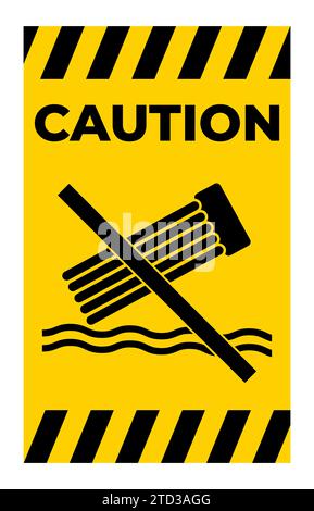 Water Safety Sign Attention, No Inflatables Stock Vector