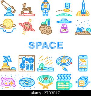 Space exploration blue brochure template Stock Vector Image & Art - Alamy