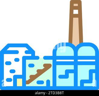 Biomass plant color line icon. Renewable energy sources. Pictogram for ...
