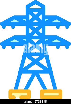 power lines electric grid color icon vector illustration Stock Vector ...
