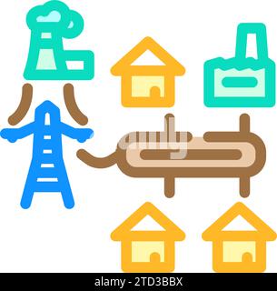 planning electric grid color icon vector illustration Stock Vector ...