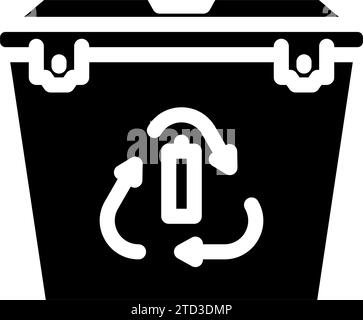 recycling battery glyph icon vector illustration Stock Vector