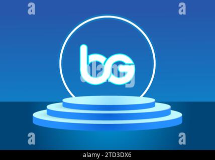 Letter GB blue logo sign. Vector logo design for business. Stock Vector