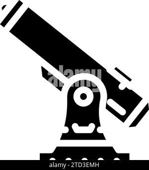 telescope space exploration glyph icon vector illustration Stock Vector