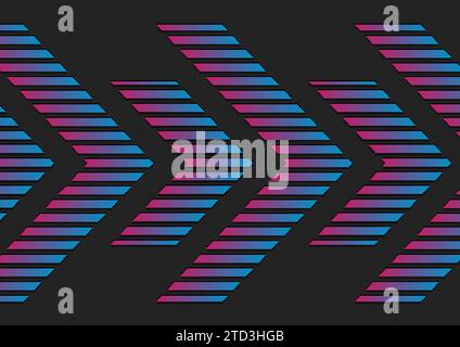 Blue and purple abstract neon arrows tech background. Vector retro ...