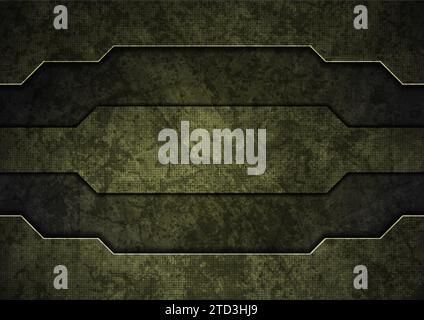 Dark green technology abstract background with ancient grunge texture. Geometric concept vector design Stock Vector